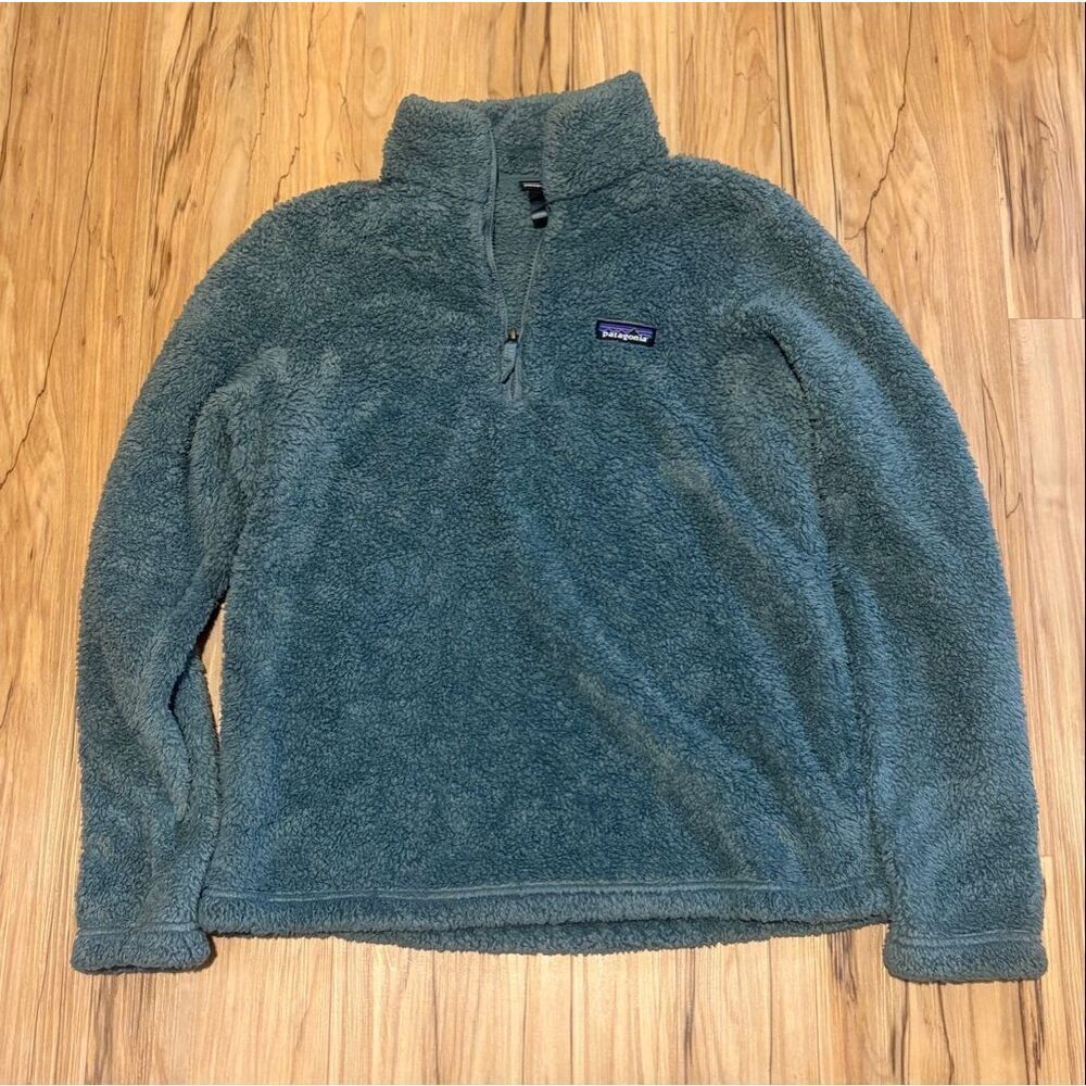 Patagonia Los Gatos 1/4 Zip Fleece Pullover Women’s medium Green Teal Sherpa